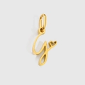 Pendentif cœur doré poli avec lettre Y au fini métallique de style minimaliste - Lettre G