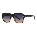Vintage round tortoiseshell sunglasses with thick frames and gold rivet accents - Black Tortoiseshell Gradient Gray Lenses