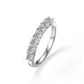 Elegance D Color Moissanite 925 Sterling Silver Ring with Brilliant Round Cut Stones - US 5 / Moissanite 70 Points (D Color)