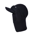 Winter black knitted balaclava with visor and warm neck gaiter for men riding - Black