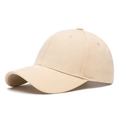 Classic beige six-panel baseball cap in breathable textured fabric with curved brim - Beige