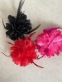 Serre-têtes rétro à fleurs en tulle à pois noirs, rouges et roses avec plumes - Autres Couleurs Contacter le Service Client