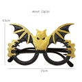 Halloween bat glasses in black and gold glitter finish, size 15cm x 9.5cm - Black Gold Bat Claw Decorative Glasses