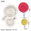 White silicone lollipop mold with spiral design for fondant and chocolate making - 1# Grey-Small