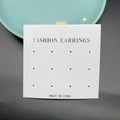 Cartoncino bianco in PVC a 12 fori per esposizione orecchini con foro di aggancio - Carta Bianca a 12 Fori da 9*8,5 cm