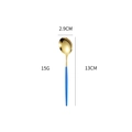 Blue and gold 304 stainless steel dessert spoon with dimensions 13cm length - Blue Gold Small Spoon