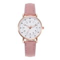 Elegante orologio al quarzo oro rosa con quadrante bianco e cinturino in pelle rosa - Rosa