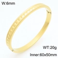 Elegant 6mm gold stainless steel bangle bracelet with 20g weight for women fashion jewelry - Square Texture Style (KB211012-KSZ) / Gold