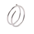 Polished silver stainless steel spiral double nose ring for pierced ears and nose jewelry - 0.8x6mm / Plain Surface-Steel Color