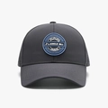 Waterproof dark grey baseball cap with round rubber patch and curved visor detail - Adjustable / Dark Gray