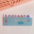 Closeup of cute cartoon fruit sticky notes with colorful index tabs in a portable holder. - #2 Fruit Cake