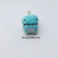 Blue cartoon dinosaur plush charm detail with size dimensions 6.5cm height and 4.7cm width - Front Blue Dinosaur (With Pin)