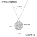 Collana con segno zodiacale Bilancia in acciaio al titanio color argento e ciondolo - Bilancia / Argento