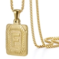 Collar de hip hop de acero inoxidable chapado en oro de 18K con colgante letra F - Oro F