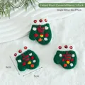 Three-piece set of handmade dark green wool felt glove ornaments for Christmas decor - Wool Felt (Green Glove)