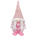 Gnomo di Natale nordico con paillettes rosa, barba bianca e cappello a maglia - Gnomo a gambe corte rosa / Rosa