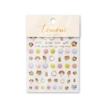 Detail showing thin nail art stickers with colorful smiles, rainbows, and floral patterns - Rainbow Mood Healing Style (to625)