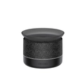 3D flame aroma diffuser with black crackle design and dual control buttons on white base - DQ715 Cylindrical Machine / Black Lava Style
