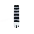 Thick coral fleece cat paw socks with black and gray stripes for warm home wear - Striped Black