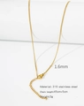 Detail of 1.6mm 18k gold plated stainless steel cable chain with technical dimensions - HC0028G1645-Curb Chain