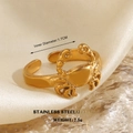 Golden stainless steel crab shaped open ring featuring detailed nautical ocean design - Crab Shape Style (774)