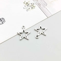 Antik-silberne Sternanhänger mit hohlem Pentagramm-Design für DIY-Schmuckherstellung - 1Stk Antiksilber Pentagramm 14*17mm