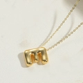 Polished 14K gold-plated balloon style letter M pendant necklace for women - Letter E