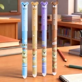 Set of four panda erasable gel pens in blue, purple, brown and khaki colors - Lion Paradise Style Set / Black Ink