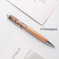 Elegant champagne gold glitter liquid sand ballpoint pen with matte metal finish - Champagne