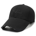 Schwarze Baseballkappe mit Freddo-Stickerei und weißem Sport-Dekor am Schirm - Verstellbar / Schwarz mit schwarzer Stickerei