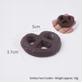 Realistic brown smiling cookie keychain model with textured 5cm chocolate finish - Heart Cookie / No Buckle
