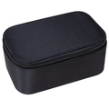 Neceser negro de nailon impermeable con doble cremallera y estructura rectangular - Negro
