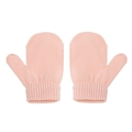 Passende hellrosa gestrickte Babyfäustlinge aus weicher Wolle mit feiner Struktur - Gloves / Hellrosa