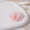 Detail view of pink carnation scented candle with ribbon on elegant silk background - Pink