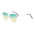 Gafas de sol retro de corazón con montura dorada y lentes degradadas de amarillo-cian - Degradado Verde Amarillo