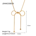 Elegante collana a farfalla dorata con catena regolabile e misure dettagliate del prodotto - Collana con Fiocco Dorato(JDNW2308029)