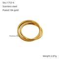 Polished 18k gold plated stainless steel double band ring with minimalist style - US 6 / Gold