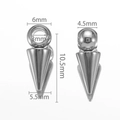 Silberne Edelstahl-Kegelanhänger in Ring- und Perlenform für DIY-Schmuckherstellung - Großer Ring 6x10.5mm / Stahlfarbe