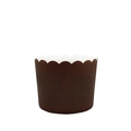 Dark brown muffin paper liners with wave edges for baking high temperature cupcakes - Solid Coffee