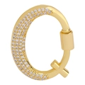 Golden letter Q pendant with cubic zirconia paving and screw clasp for DIY jewelry - Letter Q