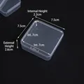Square transparent PP plastic storage box with flip lid, dimensions 7.5 x 7.5 x 2.6 cm - Square 7.5*7.5*2.6cm