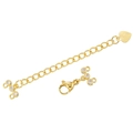 18K vergoldeter Karabinerverschluss mit Herzanhänger und Zirkonia-Blumen für DIY-Schmuck - VK284 Rund Zirkon Zweireihiger Karabinerverschluss Verlängerungskette / Gold