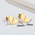 Irregular broken heart stainless steel stud earrings in gold finish measuring 10mm x 8mm - 527 Broken Heart - Gold