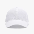 White quick-dry breathable mesh baseball cap with laser-cut holes and side embroidery - Adjustable / White(25A378)