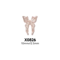 Dettaglio del ciondolo per unghie a farfalla oro rosa X0826 da 10 mm x 12,5 mm - X826-Farfalla in oro rosa