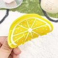 Cute lemon fruit hair claw clip in bright yellow acrylic for ponytail styling - Orange
