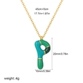 Colorful enamel letter P pendant necklace in gold stainless steel with dimensions - Letter P