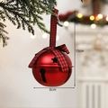 Campanella di Natale in metallo rosso con stelle intagliate e nastro scozzese rosso e nero - Campanello Rosso