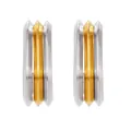 Three-layer heart earrings in gold and silver finish stainless steel, minimalist design - Three-layer Prism Style (F872) / Two-tone (Gold & Silver)