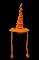 Handgemachter oranger Häkel-Hexenhut für Haustiere mit Spitze und Bändern für Halloween - Einheitsgröße / Orange
